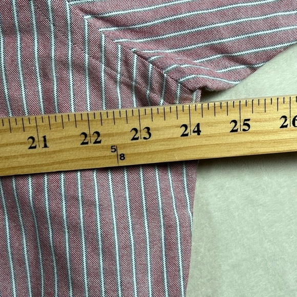 Polo Ralph Lauren Size Large Classic Stripe Oxford Trad Ivy Button Front Shirt - Picture 8 of 10